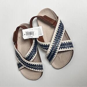 Old Navy Mixed Material Girls Cross-Strap Sandals Sz 7